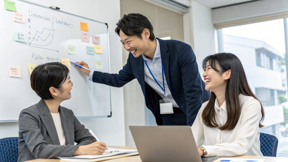 和気あいあいに会話する様子