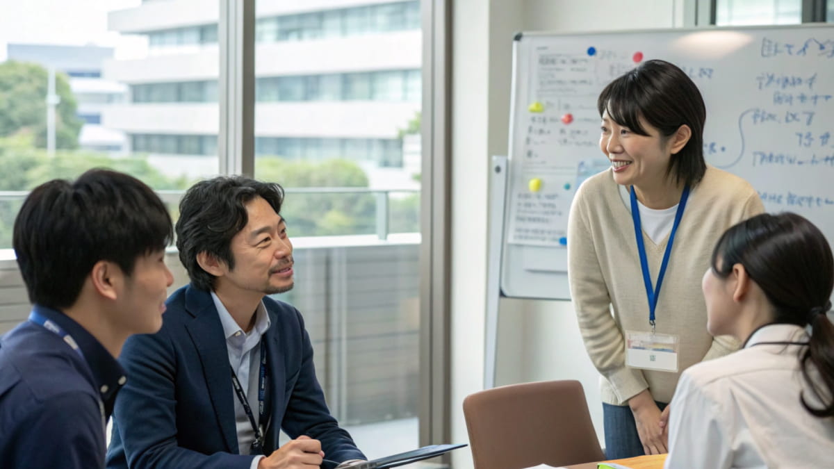 和気あいあいに会話する様子